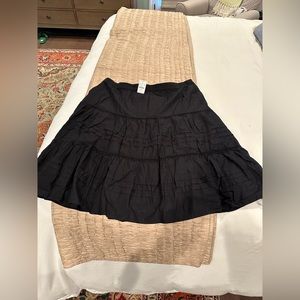 NWT J Crew Factory AY476 Ruffled Tiered Peasant Skirt Womens Black Size 2X